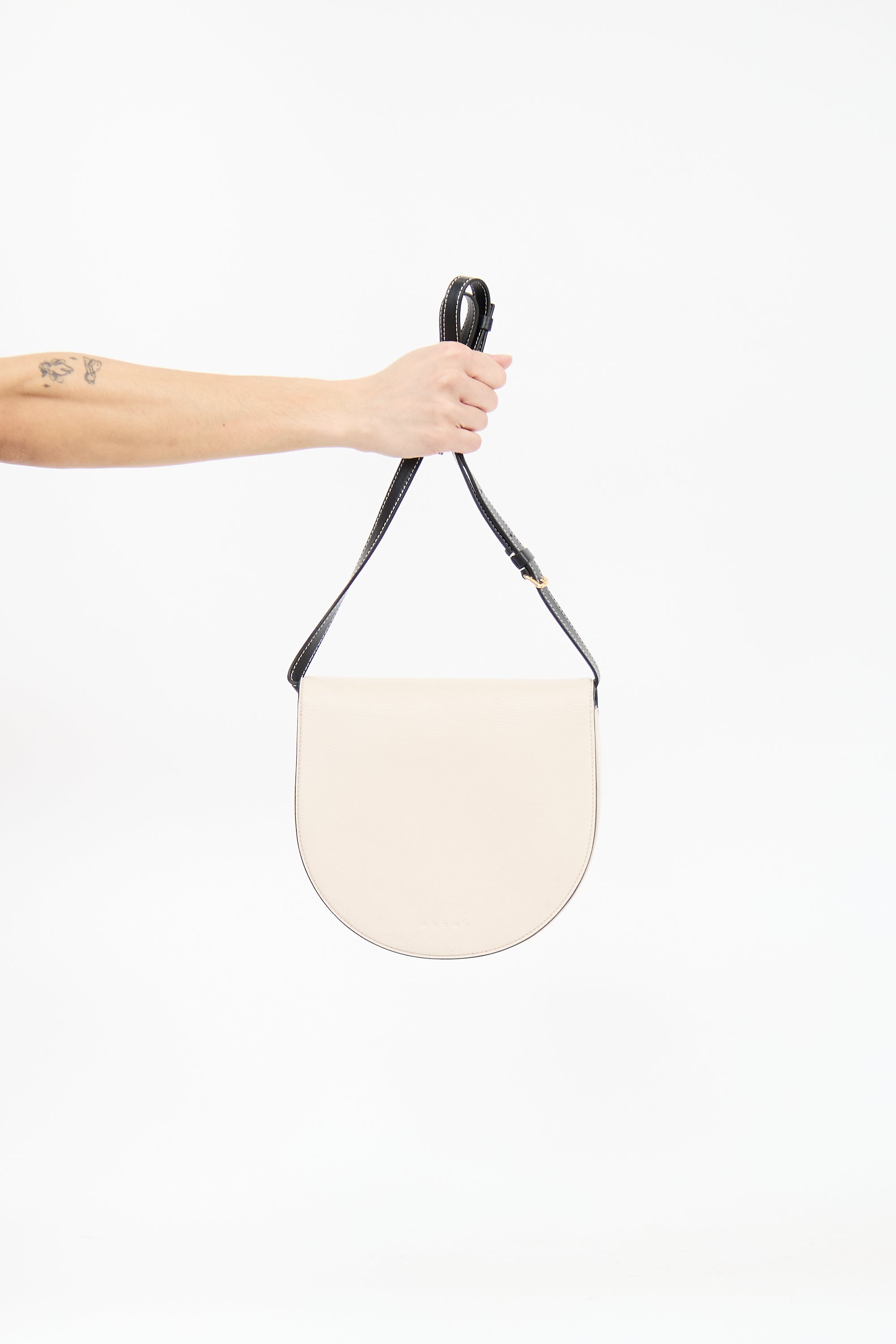 Marni Leather Galet Saddle Bag