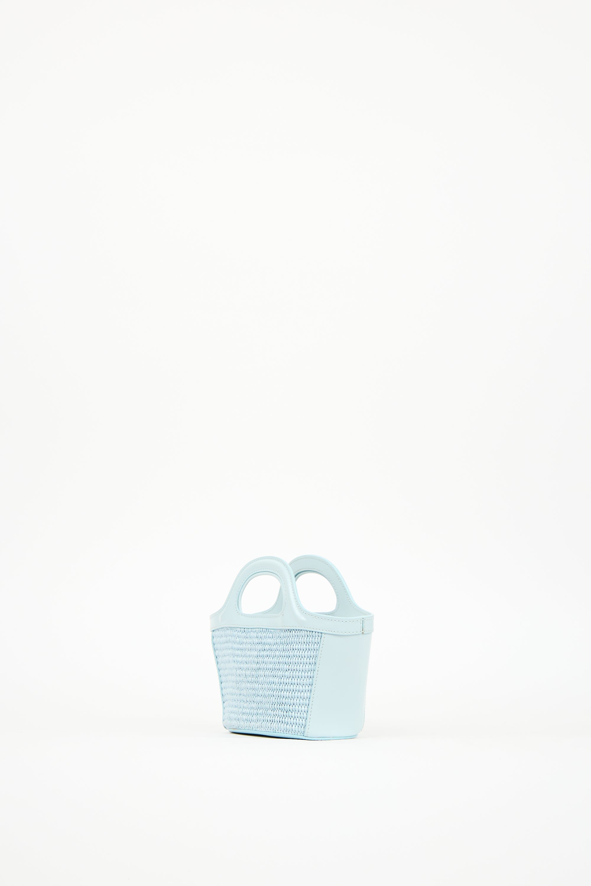 Marni Light Blue Raffia & Leather Micro Tropicalia Tote