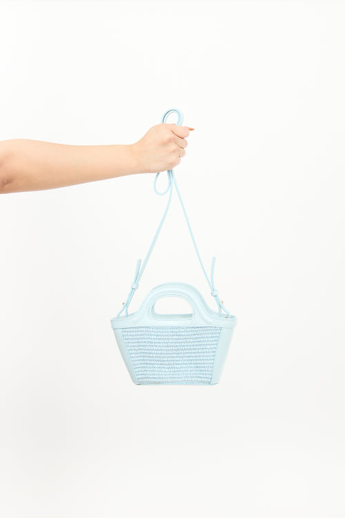 Marni Light Blue Raffia & Leather Micro Tropicalia Tote