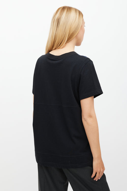 Marni Navy & Black Crystal & Spike Embellished Top