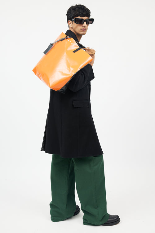 Marni Orange & Black Leather Tote Bag