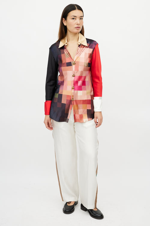 Marni Pink & Multicolour Checkered Shirt