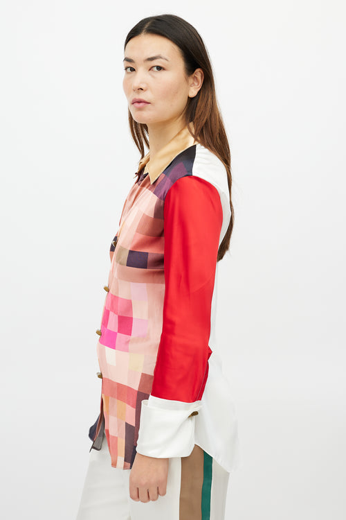 Marni Pink & Multicolour Checkered Shirt