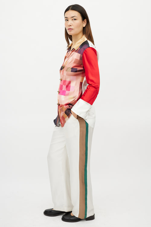 Marni Pink & Multicolour Checkered Shirt