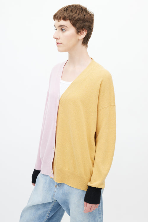 Mani Pink & Beige Colourblock Cardigan