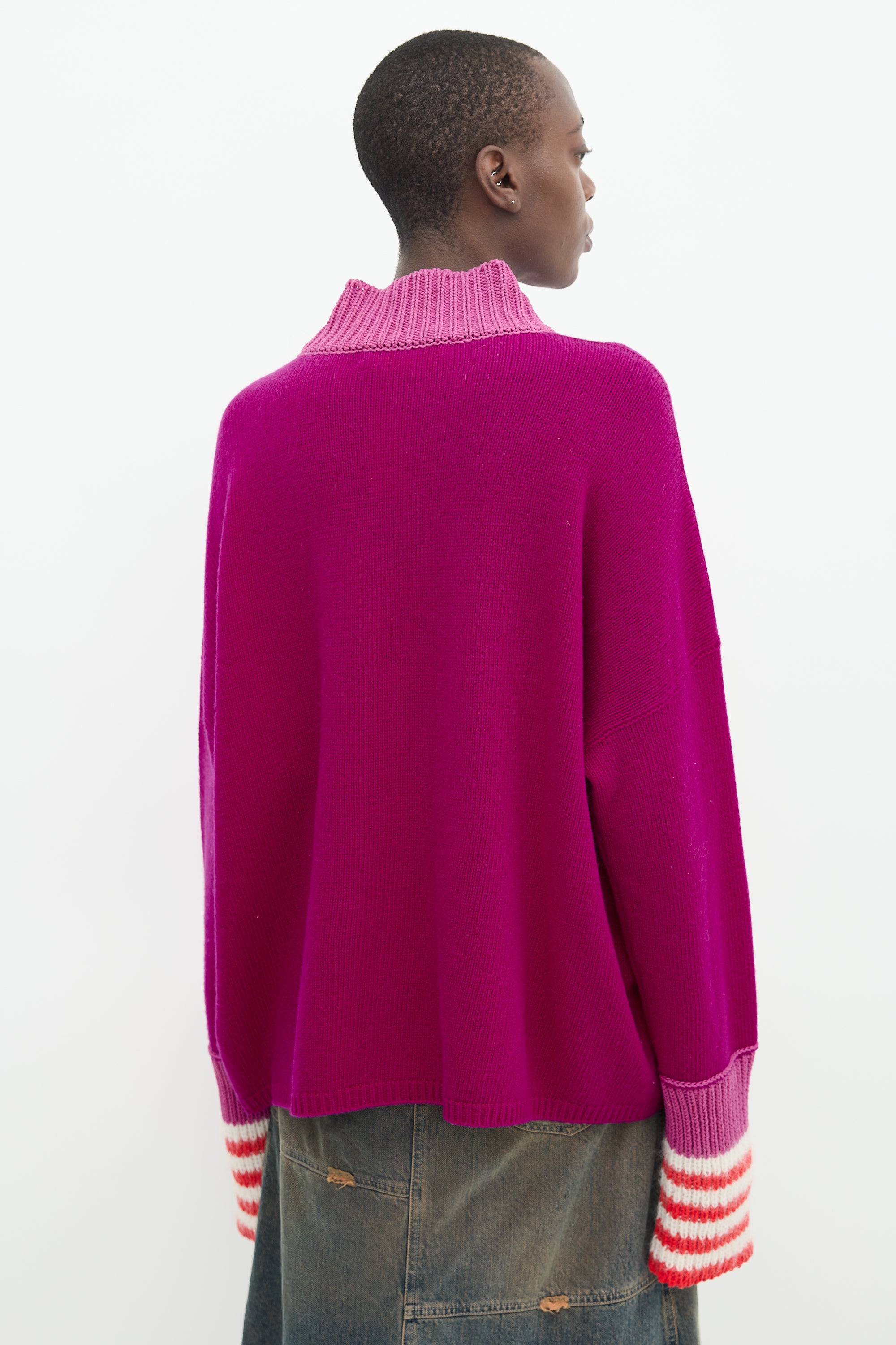 Marni Purple & Multi Wool Mock Neck Sweater