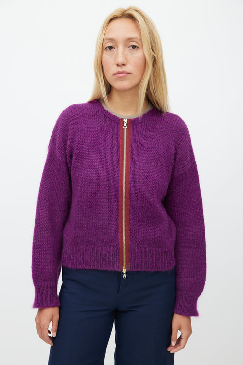 Marni Purple & Red Mohair Knit Sweater