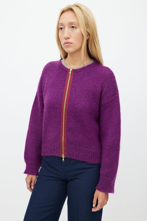 Marni Purple & Red Mohair Knit Sweater