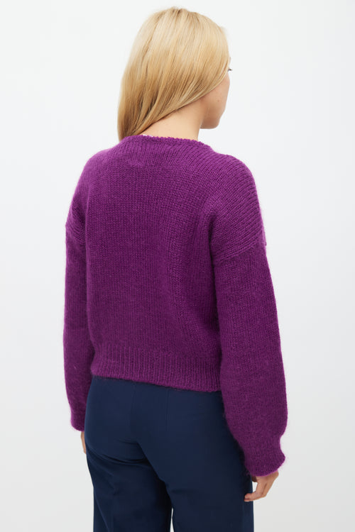 Marni Purple & Red Mohair Knit Sweater