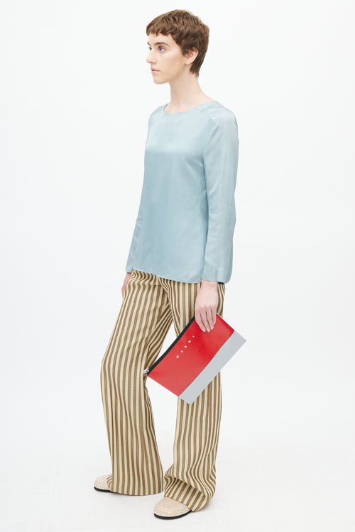 Marni Red & Grey Faux Leather Pouch