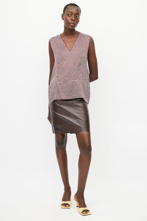 Marni Red & White Checker Print Tank