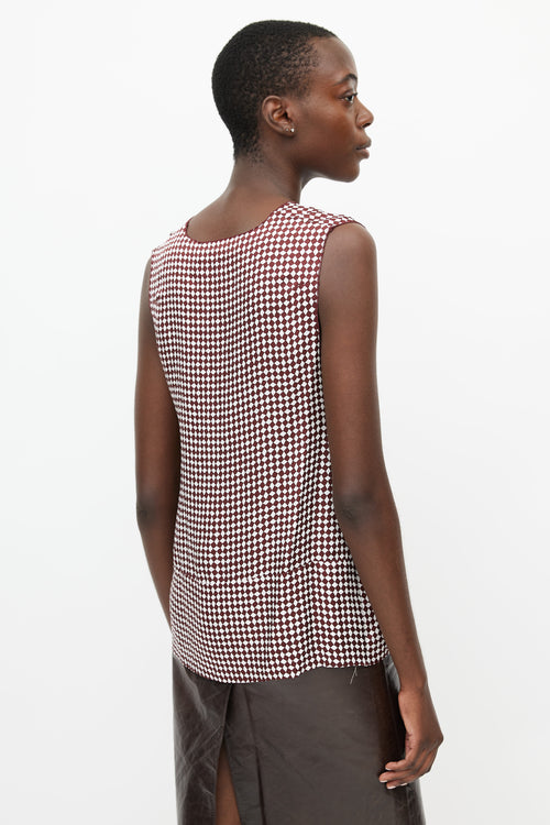 Marni Red & White Checker Print Tank