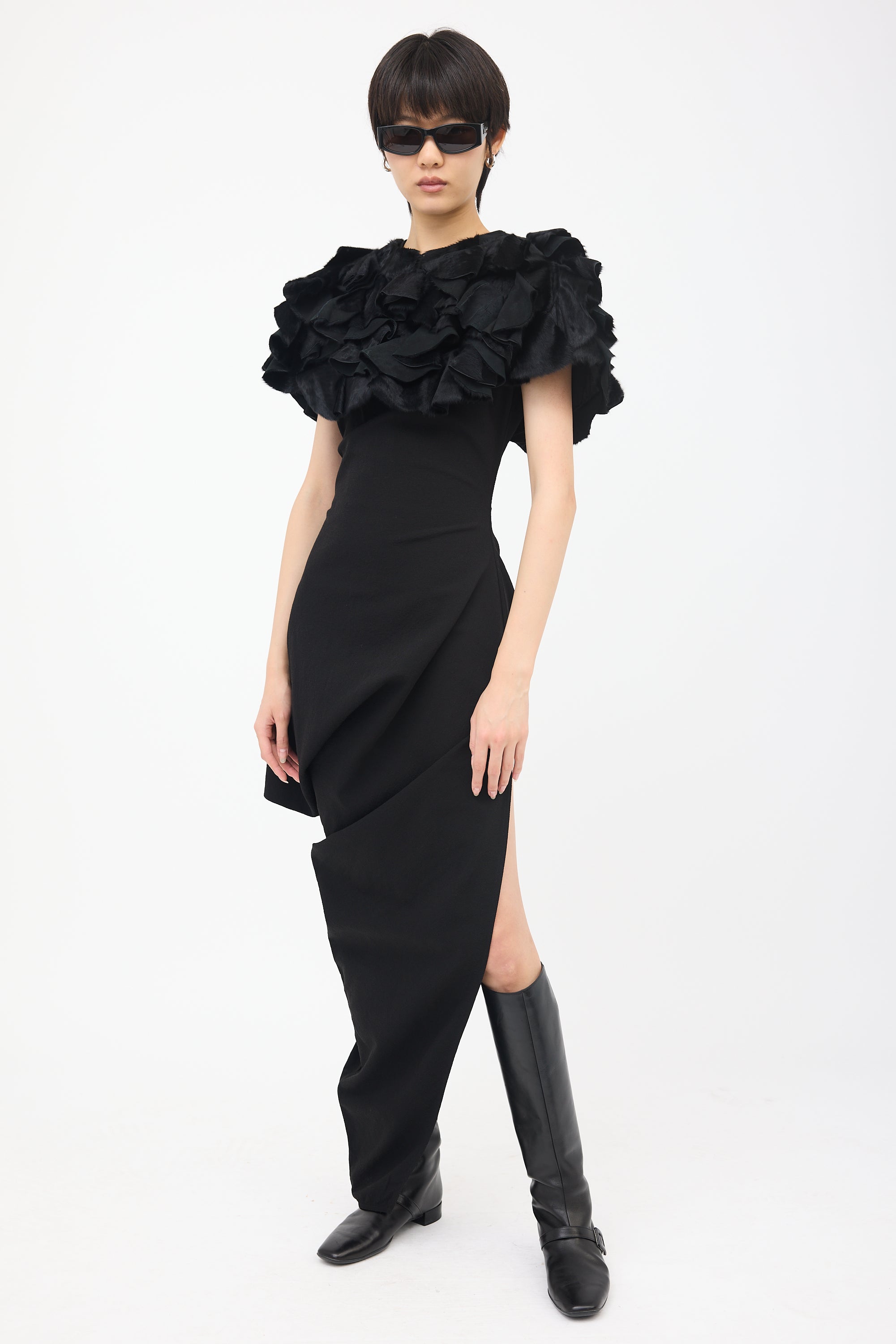 Marni Ruffled Fur Bolero