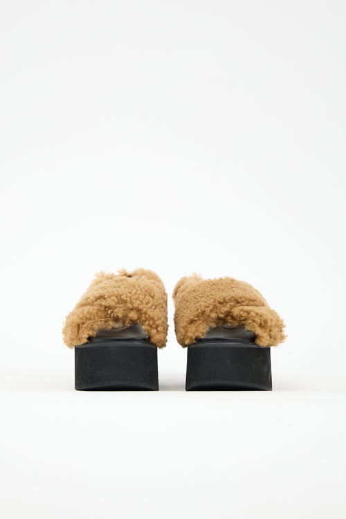 Marni Shearling Platform Sandal