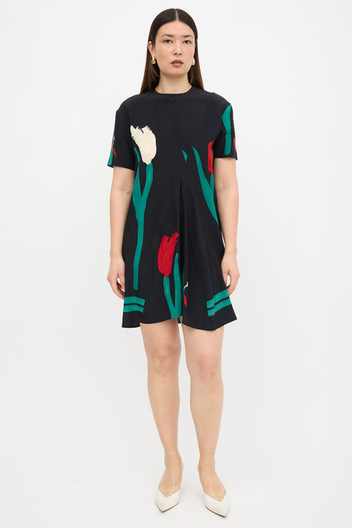 Marni Silk Floral Shift Dress