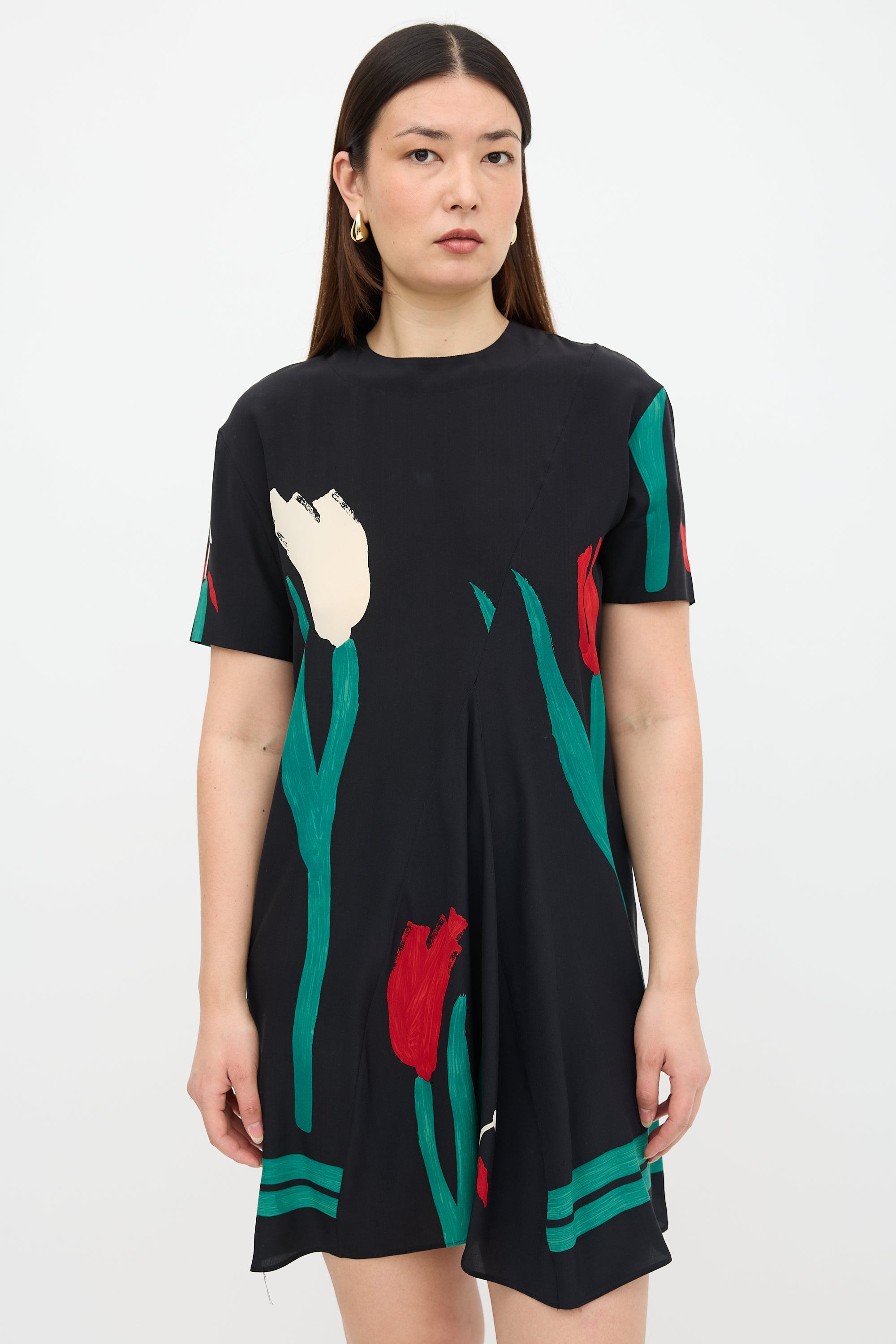 Marni Silk Floral Shift Dress