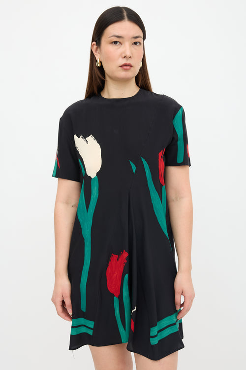 Marni Silk Floral Shift Dress