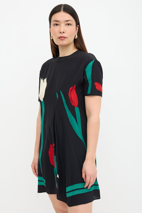 Marni Silk Floral Shift Dress