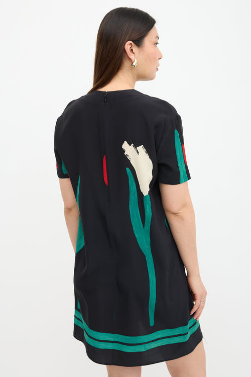 Marni Silk Floral Shift Dress
