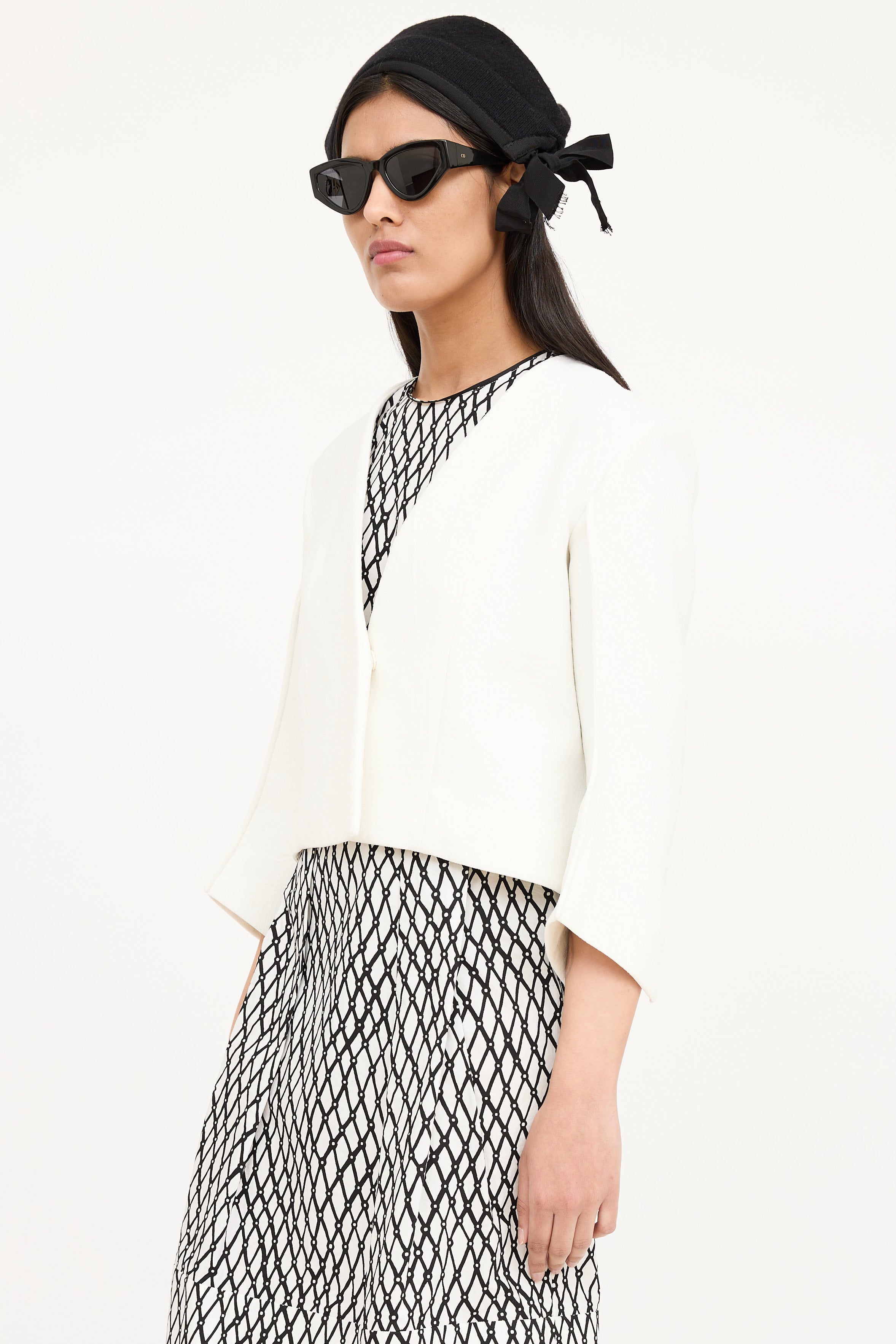 Marni Crop Collarless Blazer