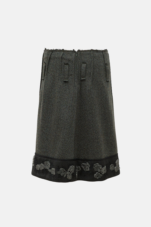 Marni Wool Beaded Hem Skirt