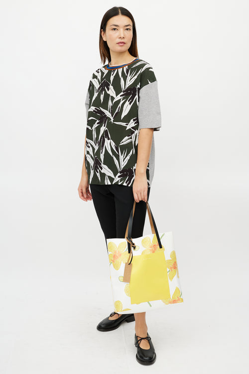 Marni Yellow & Multicolour Floral Tote