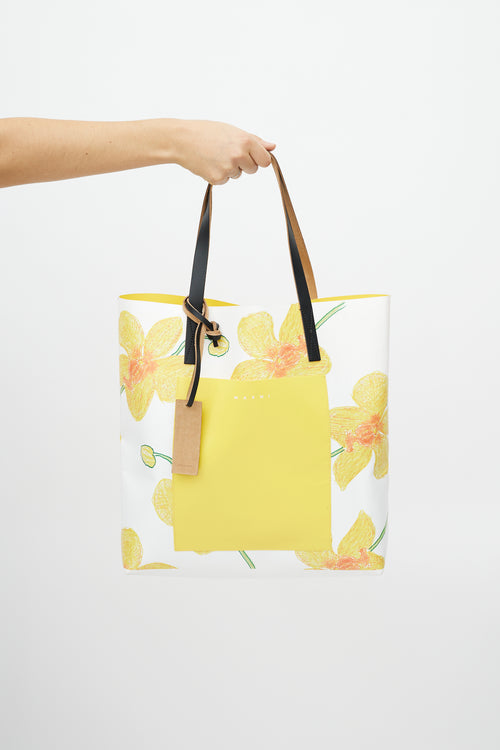 Marni Yellow & Multicolour Floral Tote