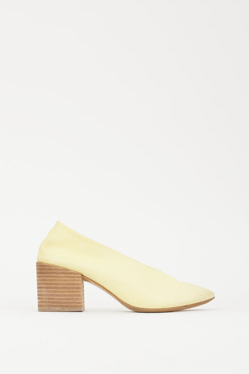 Marsèll Yellow & Brown Leather Rounded Toe Pump