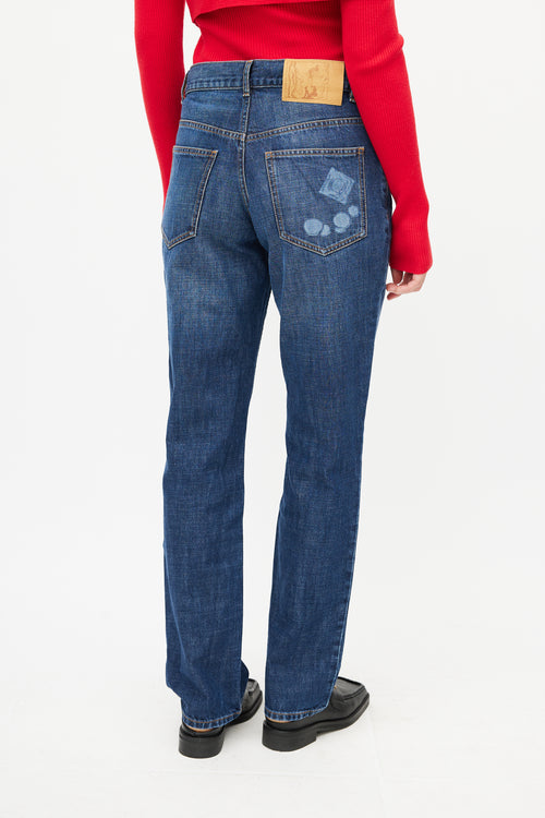 Martine Rose Navy Dark Wash Trompe L'oeil Denim Jeans