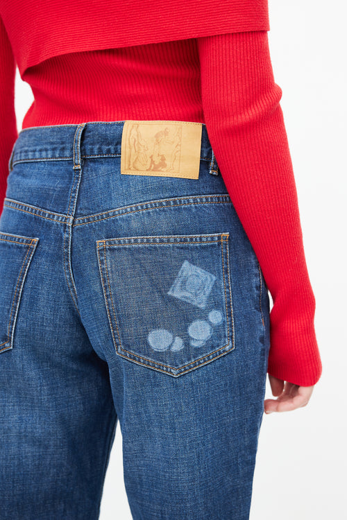 Martine Rose Navy Dark Wash Trompe L'oeil Denim Jeans