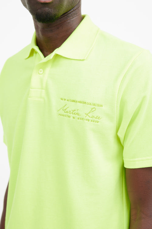 Martine Rose Neon & Blue Green Logo Polo