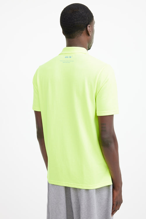 Martine Rose Neon & Blue Green Logo Polo