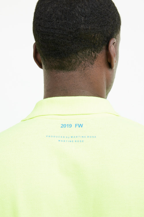 Martine Rose Neon & Blue Green Logo Polo