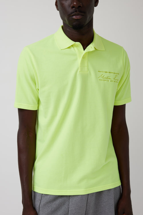 Martine Rose Neon & Blue Green Logo Polo