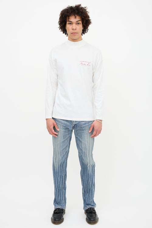 Martine Rose Logo Print Mock Neck T-Shirt