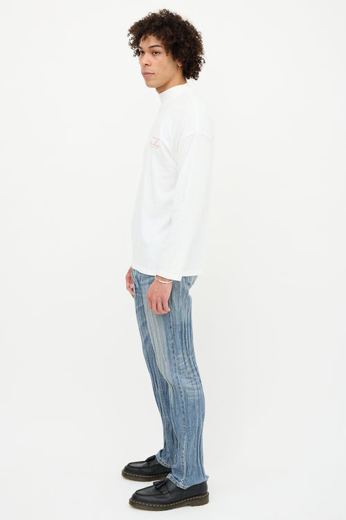 Martine Rose Logo Print Mock Neck T-Shirt