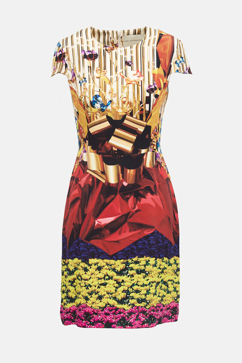 Mary Katrantzou Silk Mixed Print Dress