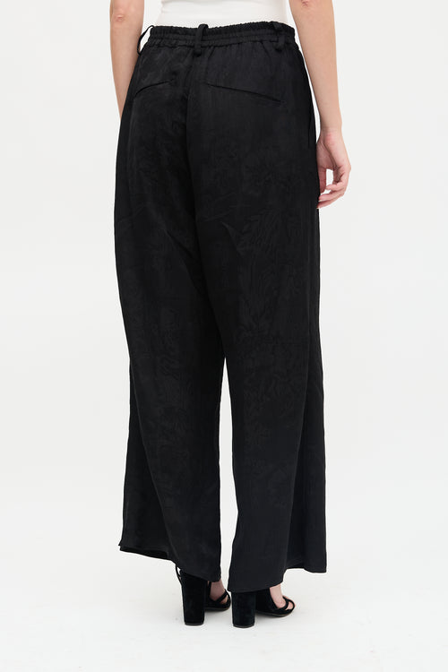 Masnada Linen Jacquard Wide Leg Trouser