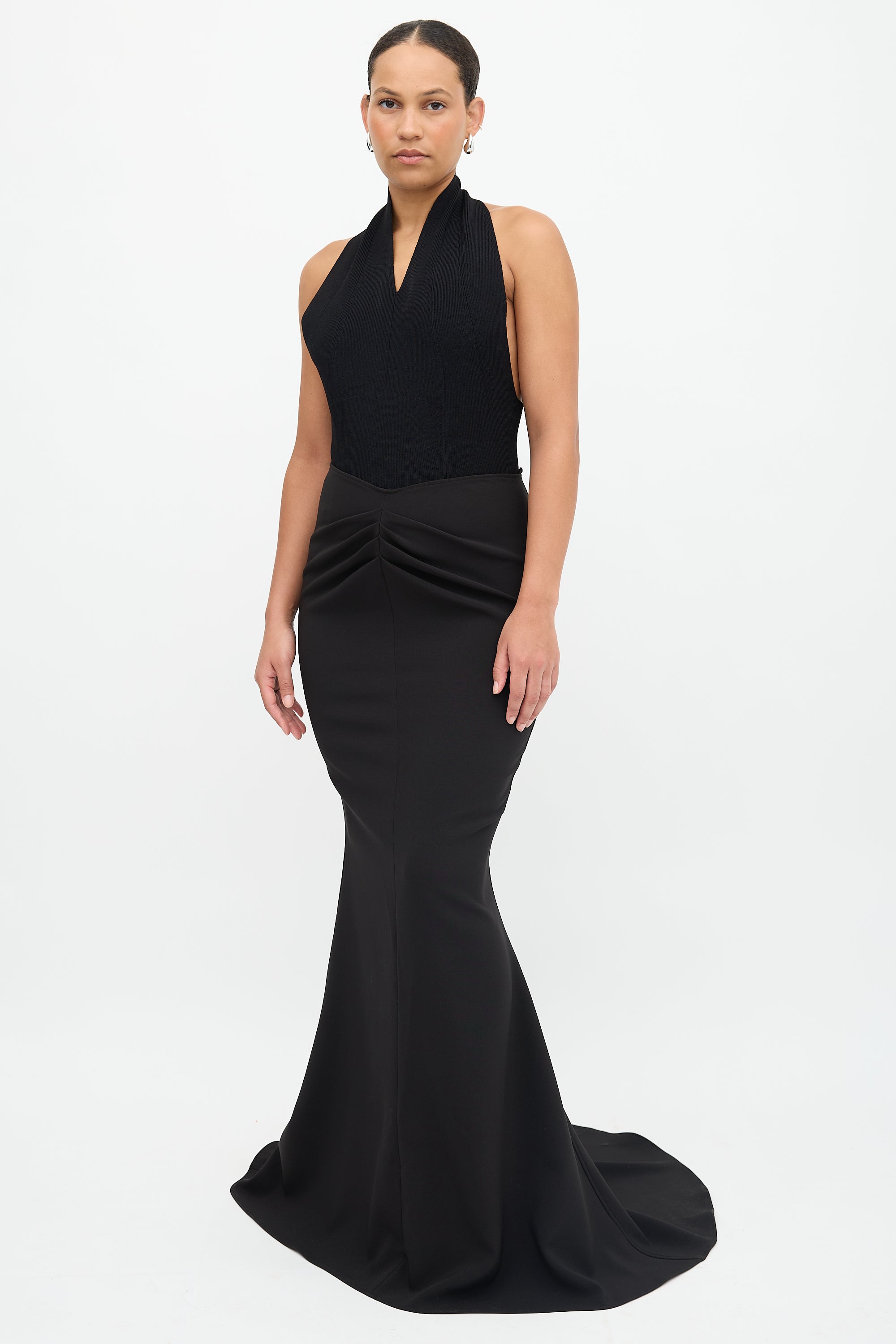 Maticevski Crepe Pyramid Draped Skirt