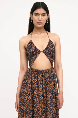 Matteau Floral Cut Out Tie Dress