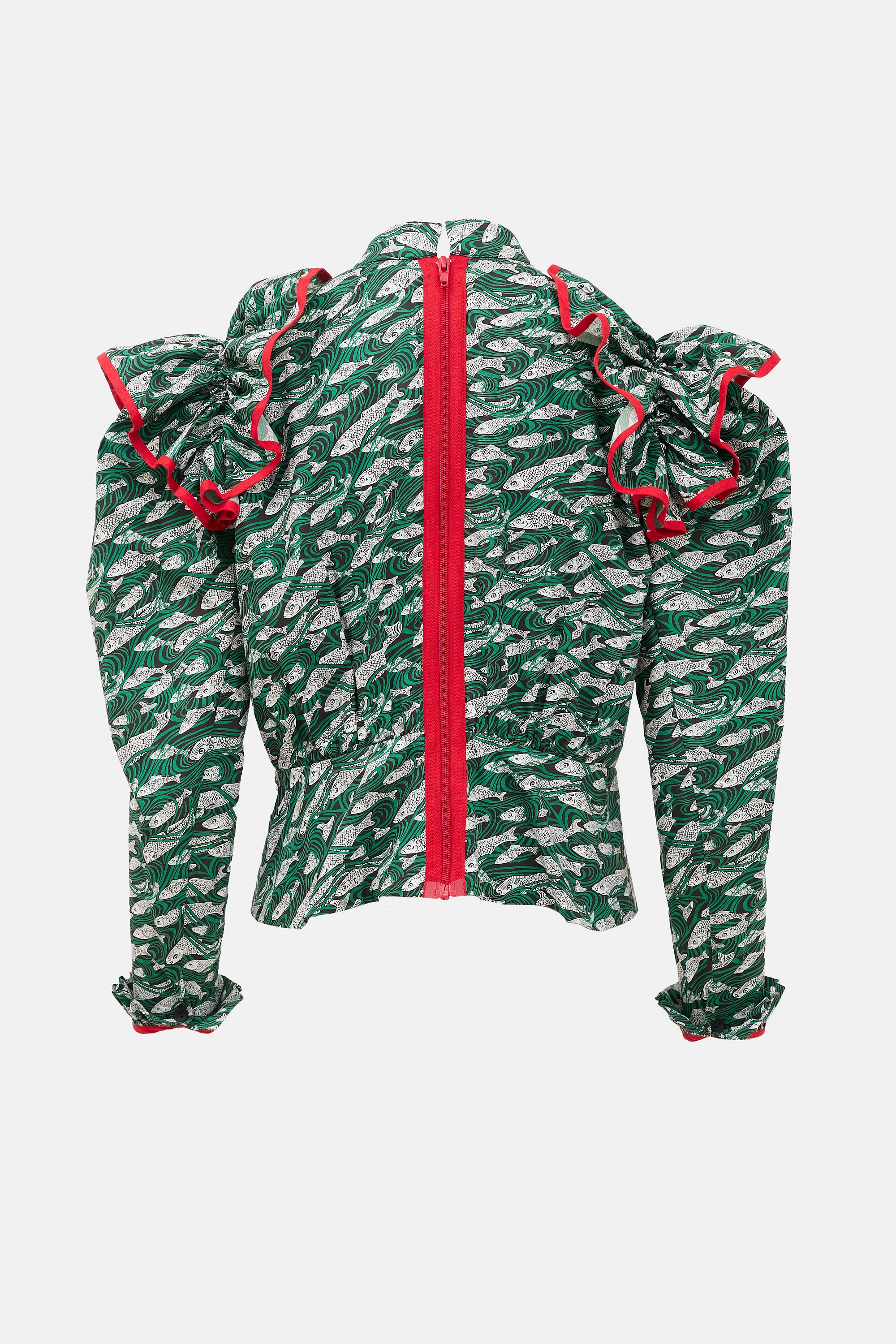 Matty Bovan Printed Ruffle Blouse