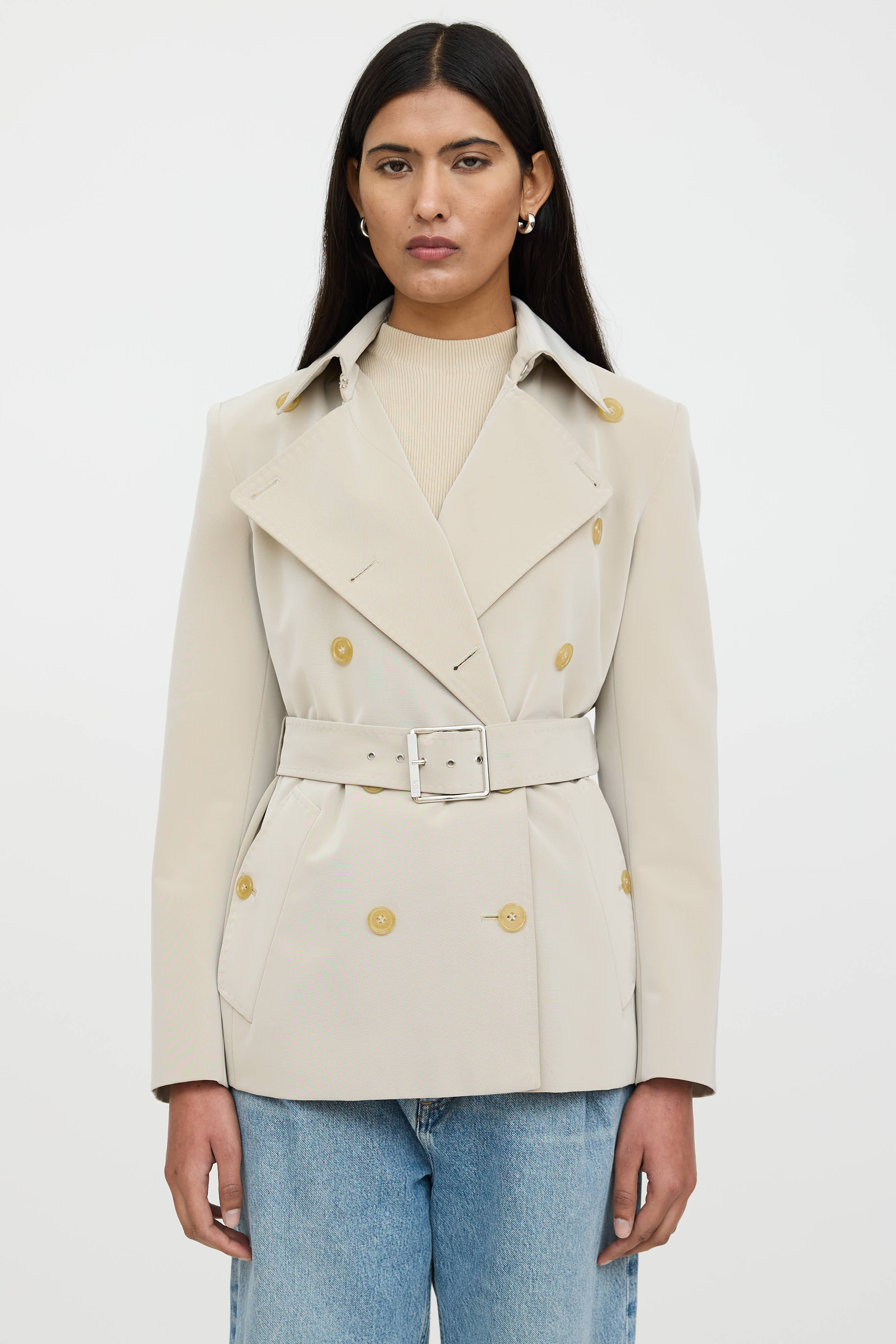 Max Mara Double Breasted Belted Jacket