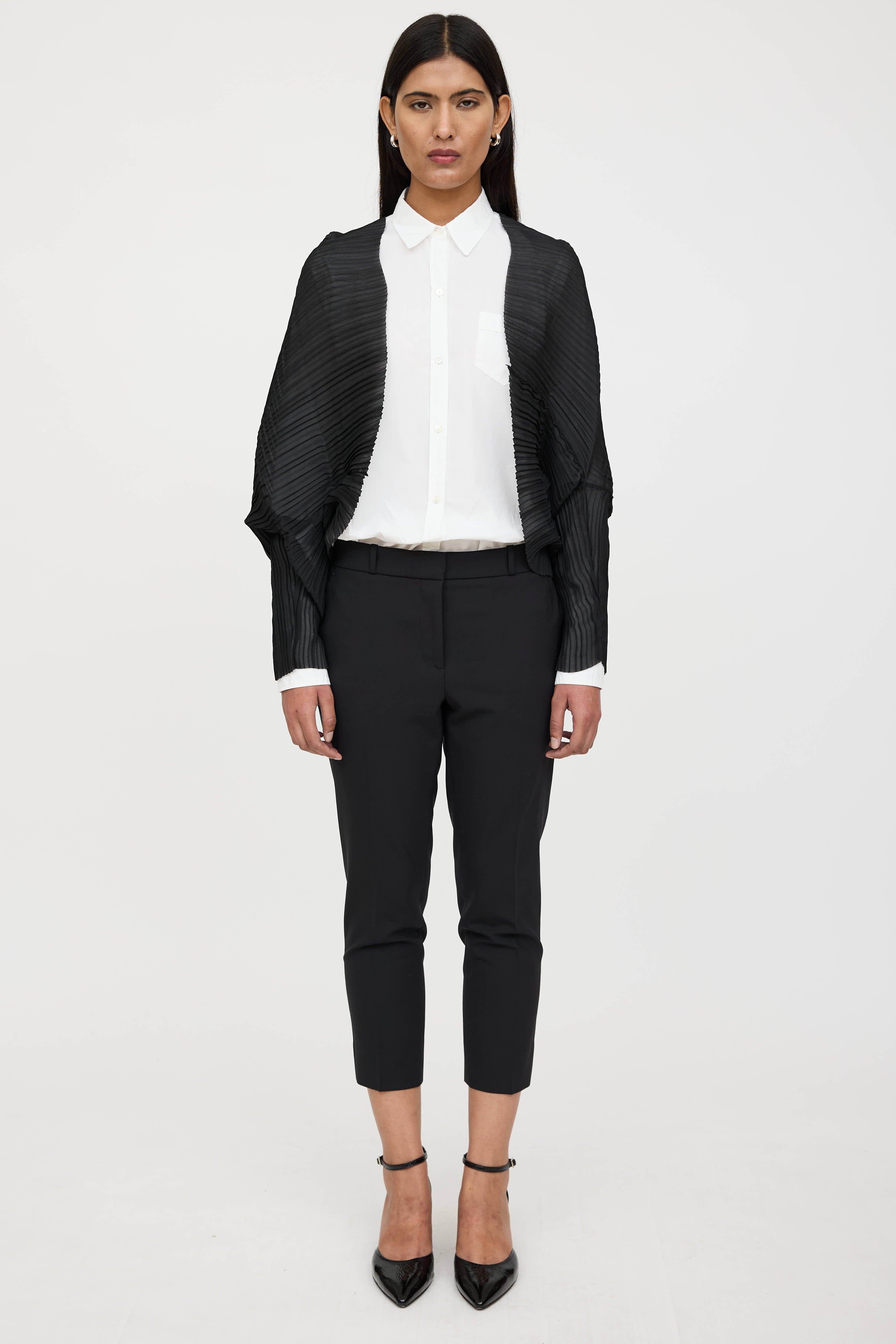 Max Mara Vesuvio Pleated Cropped Cardgian