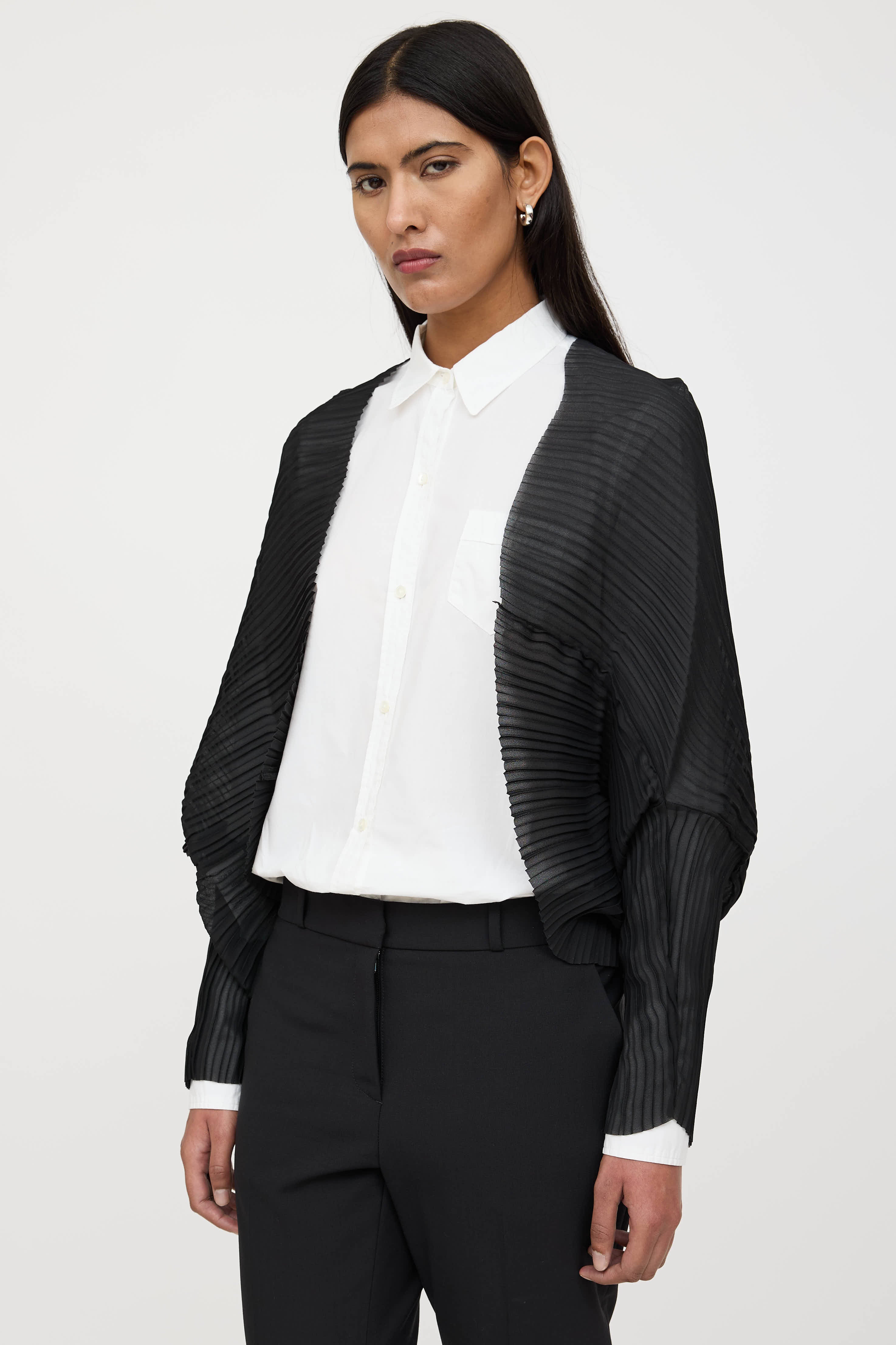 Max Mara Vesuvio Pleated Cropped Cardgian