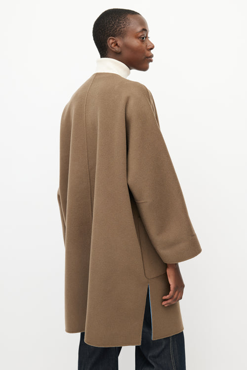Max Mara Blue & Brown Reversible Wool Coat