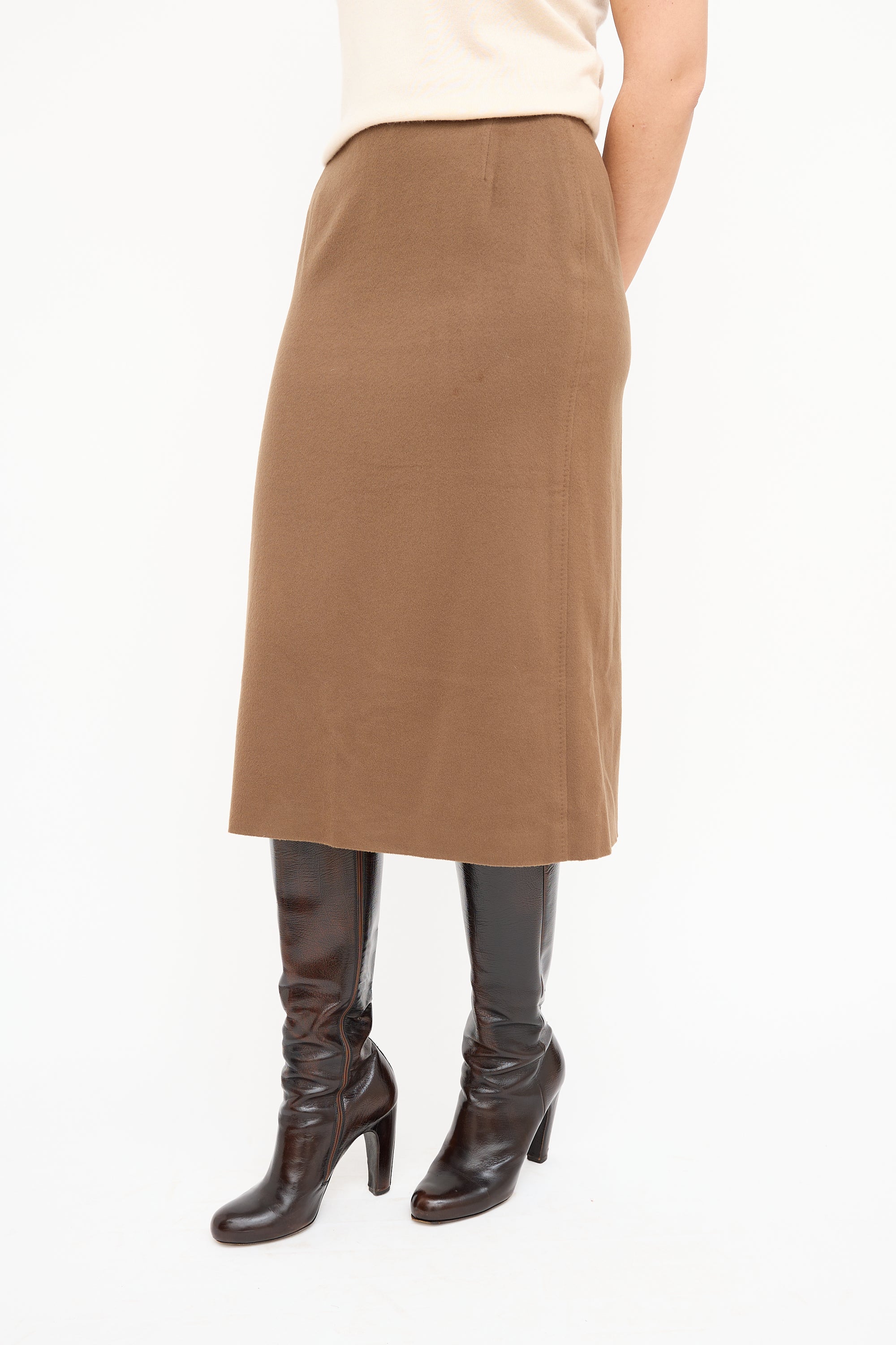 Max Mara Brown Wool Skirt