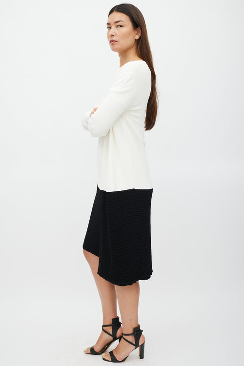 Max Mara Cream & Black Knit Cardigan Dress Co-Ord Set