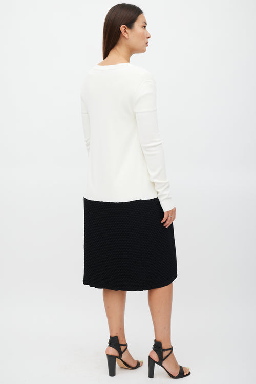 Max Mara Cream & Black Knit Cardigan Dress Co-Ord Set