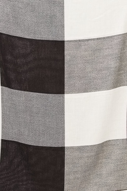 Max Mara Cream & Black Plaid Scarf