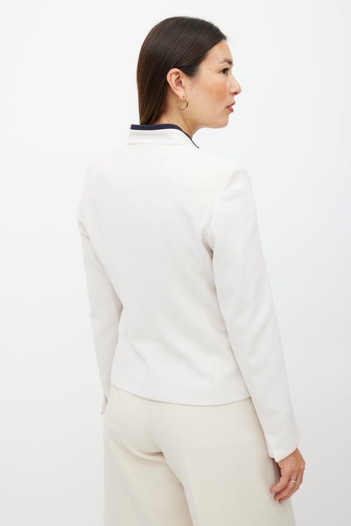 Max Mara Cream & Navy Trim Blazer